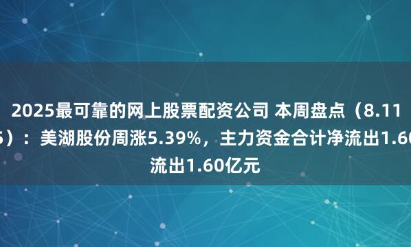 2025最可靠的网上股票配资公司 本周盘点（8.11-8.15）：美湖股份周涨5.39%，主力资金合计净流出1.60亿元